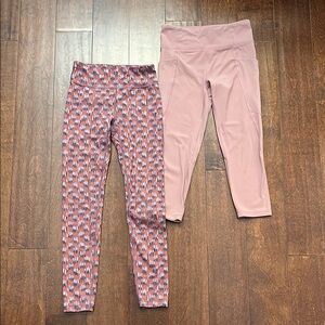 Athleta Girl Legging Bundle, One Cropped One Longer, 2 Pieces, Size M/L